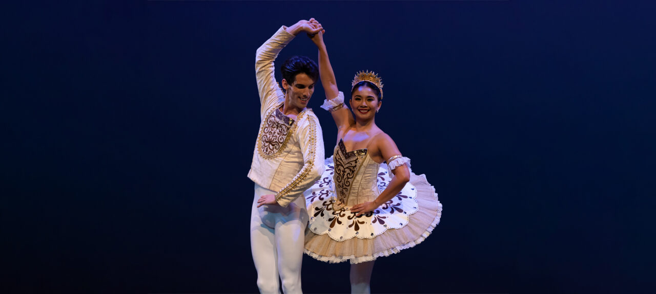 Oscar Valdes and Candice Adea performing Don Quixote pas de deux. Photo by Bradbury Photography